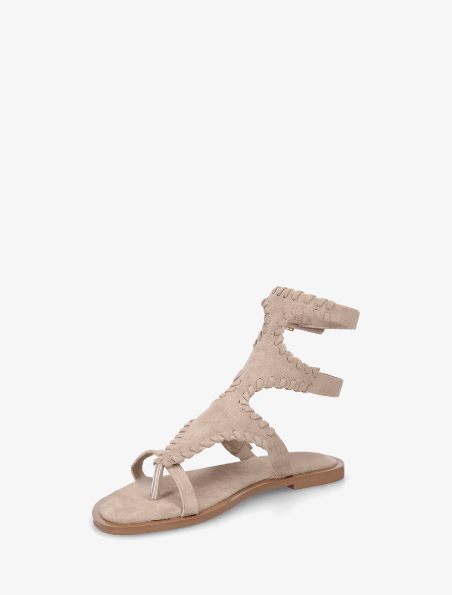 Sandales plates montantes à entre-doigt - Taupe - 3