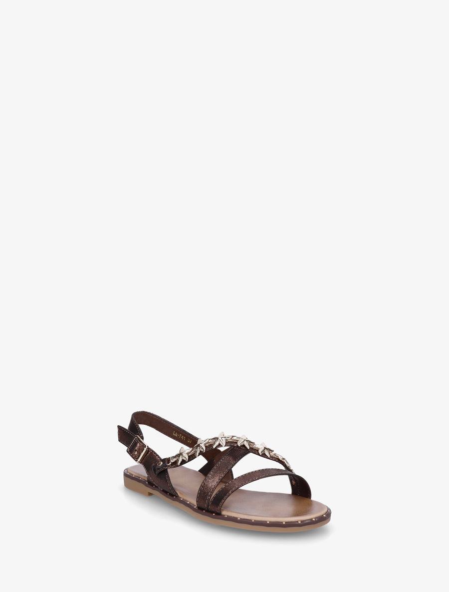 Nu-pieds cloutés à bijoux étoiles de mer - Marron - 2