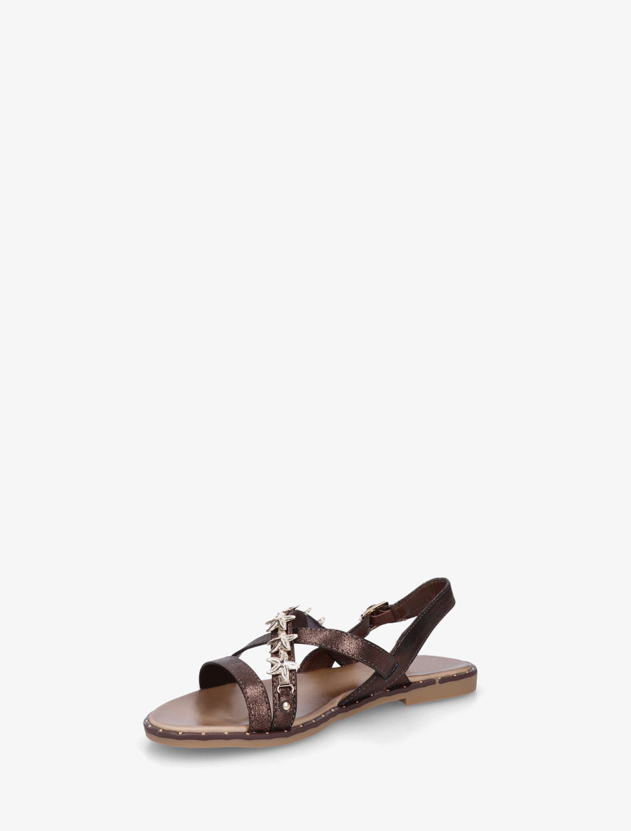 Nu-pieds cloutés à bijoux étoiles de mer - Marron - 3