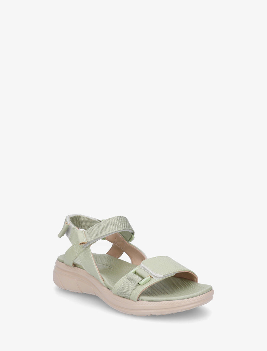 Nu-pieds en simili à triples scratch - Vert d&