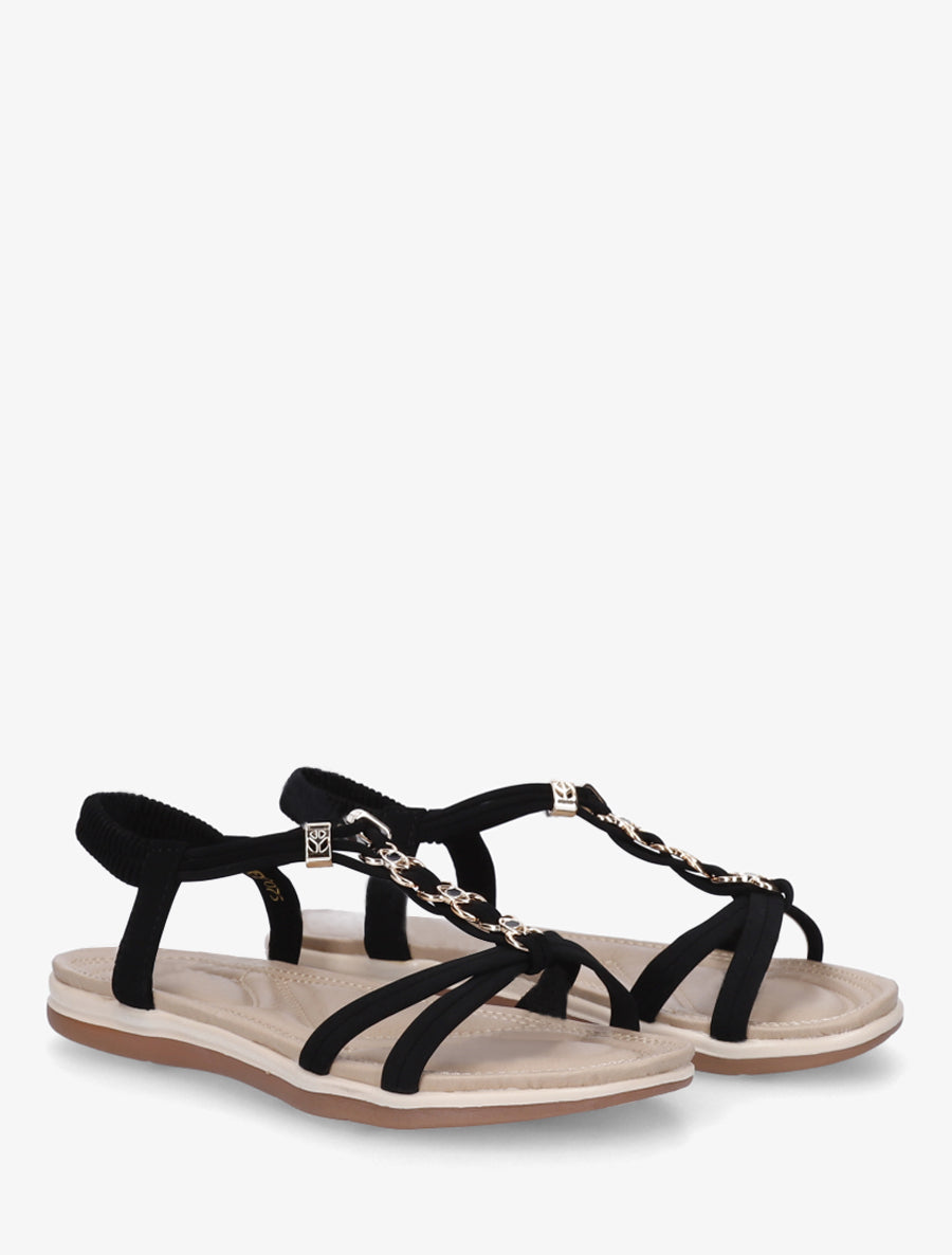 Nu-pieds à empiècement bijoux - Noir - 4