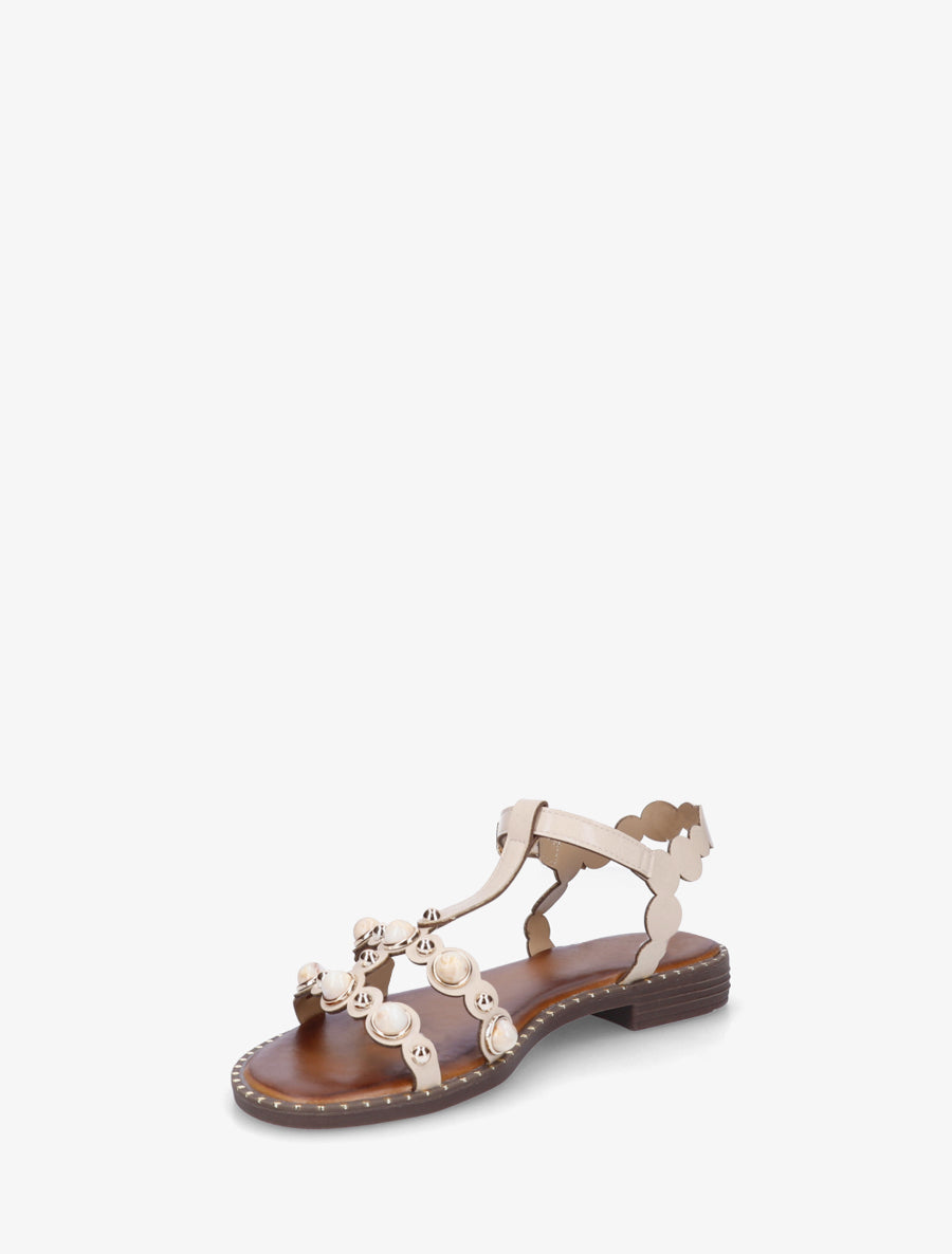 Sandales à bijoux et pierres - Beige - 3