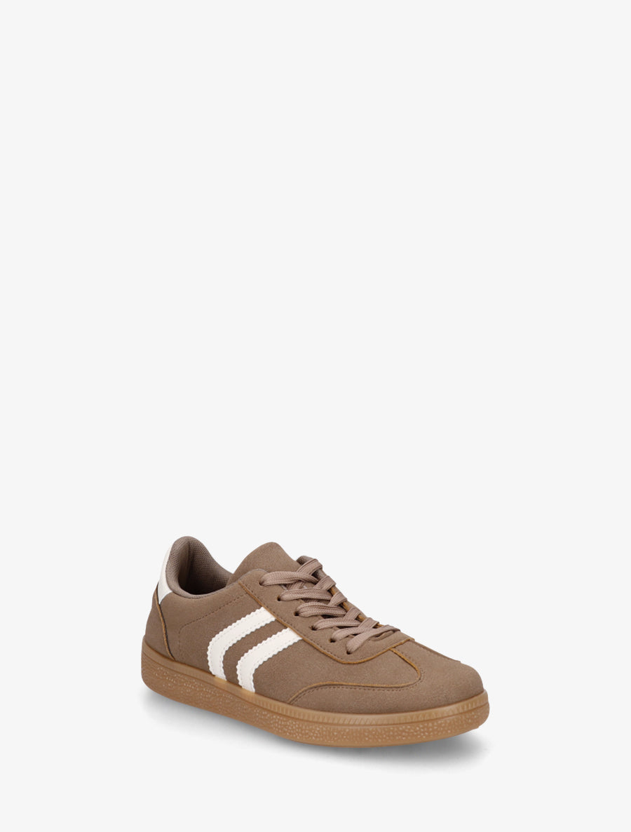 Sneakers effet nubuck à semelle caoutchouc - Taupe - 2