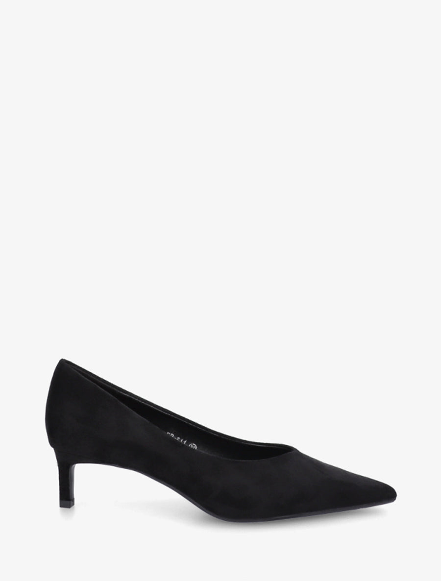 Escarpins en suédine et bouts pointus - Noir - 1