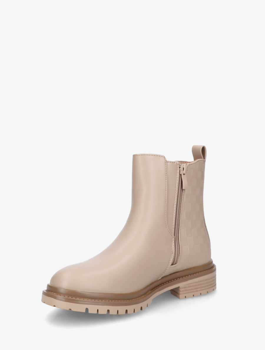 Bottines élastiquées à contrefort damier - Taupe - 3