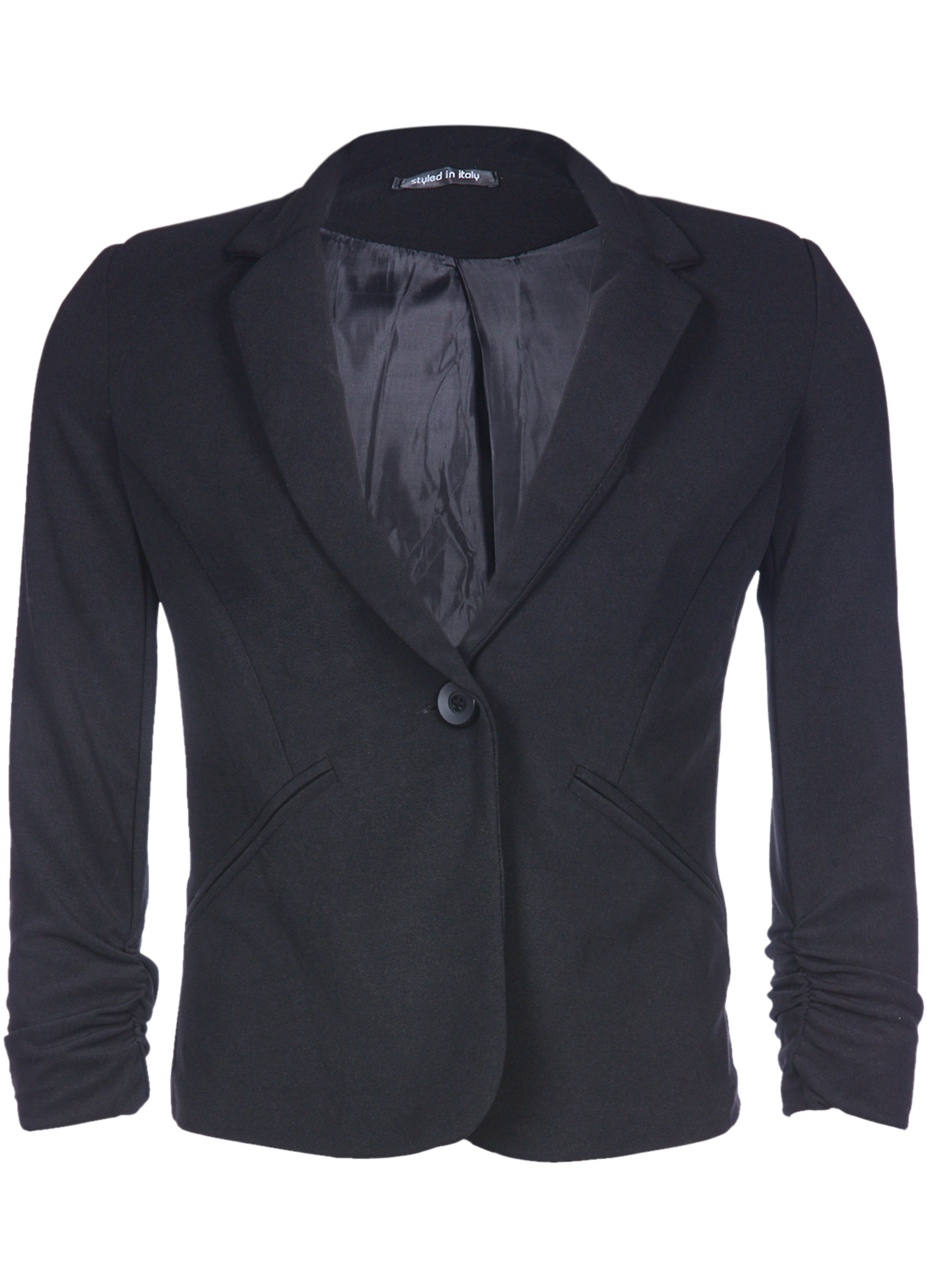 Veste manches plissées - Noir - 1