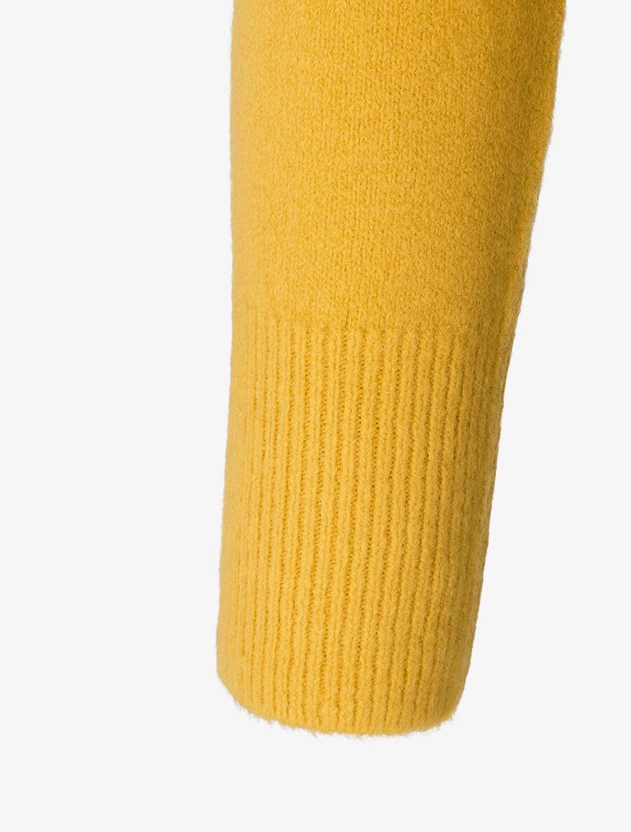 Pull col montant en laine mélangée - Jaune - 3