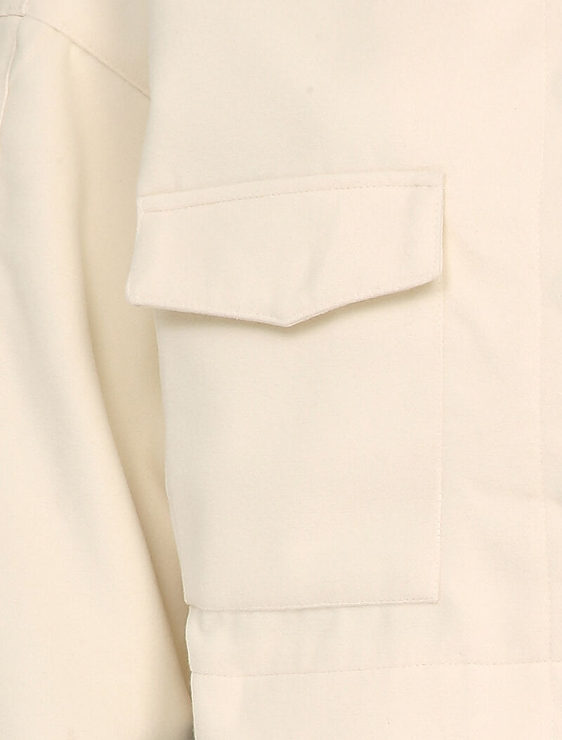Veste courte et oversize en feutrine - Blanc - 3