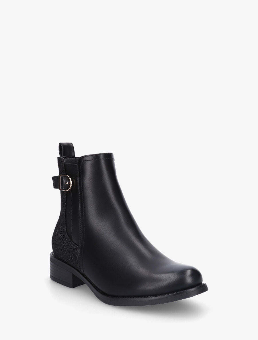 Bottines en simili à contrefort pailleté - Noir - 2