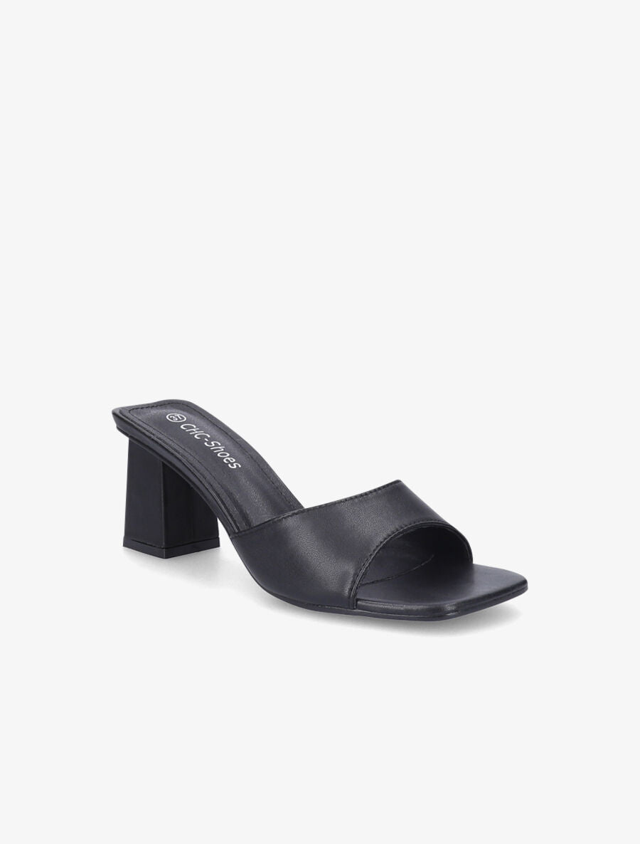 Mules à bout carré - Noir - 3