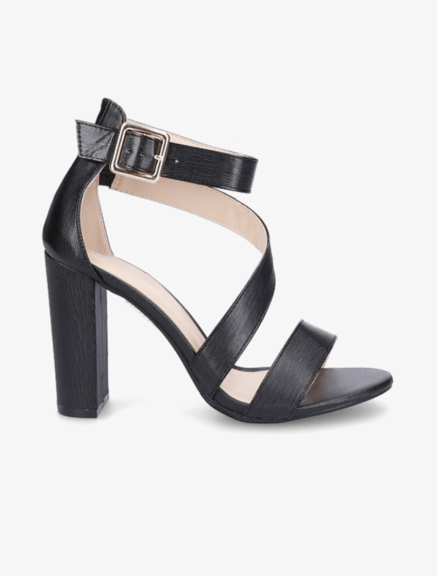Sandales à talons et brides - Noir - 1