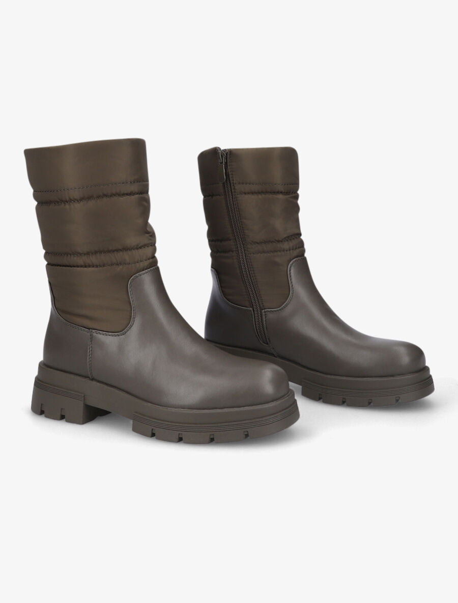 Bottines bi-matière matelassées - Kaki - 4