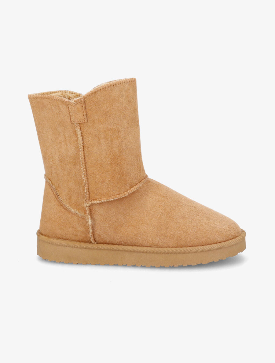 Boots classiques fourrées en suédine - Camel - 1