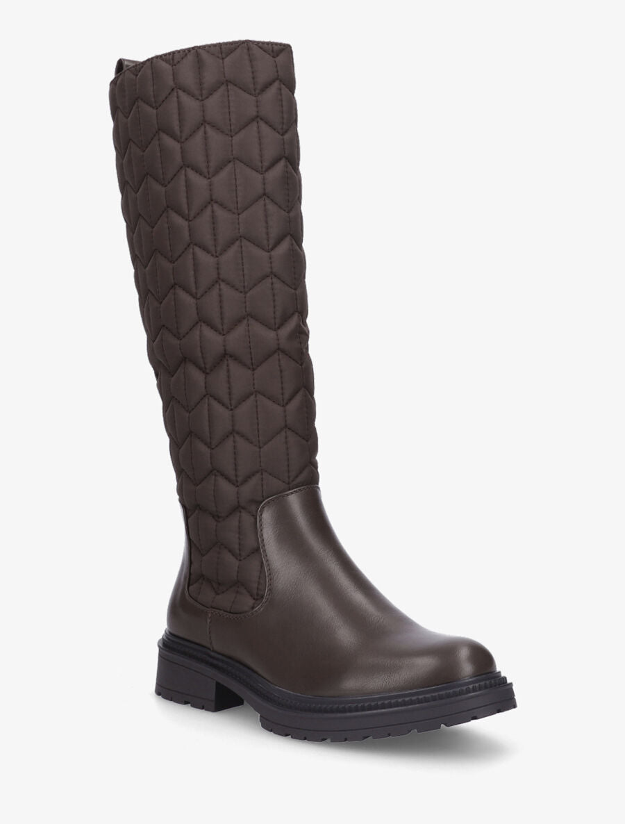 Bottes bi-matière matelassées - Marron - 2