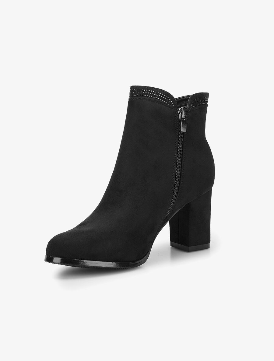 Bottines rebord strassé - noir - 3
