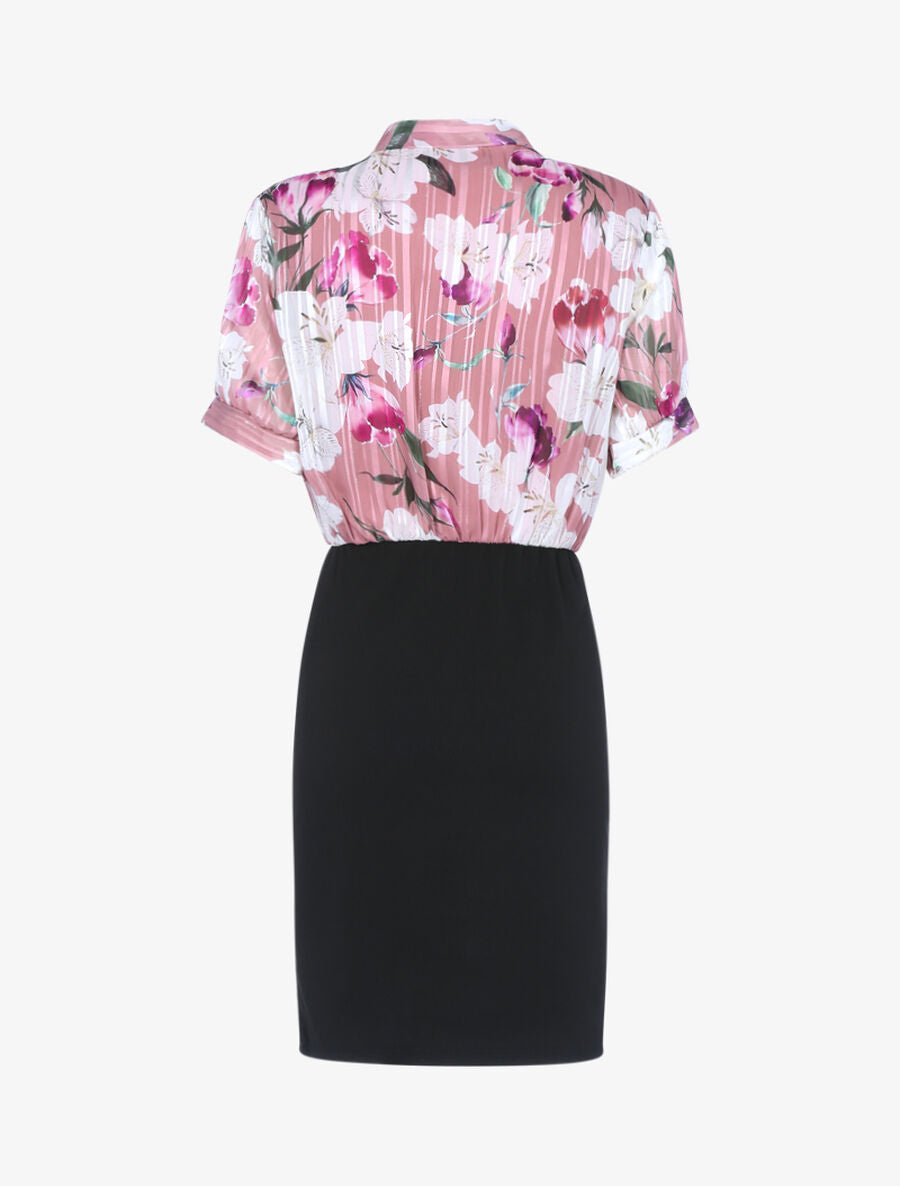 Robe à buste imprimé fleuri - Rose - 2