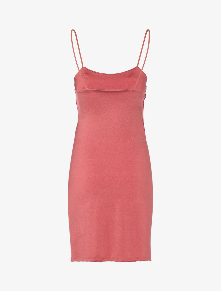 Robe moulante satinée - Rose foncé - 2