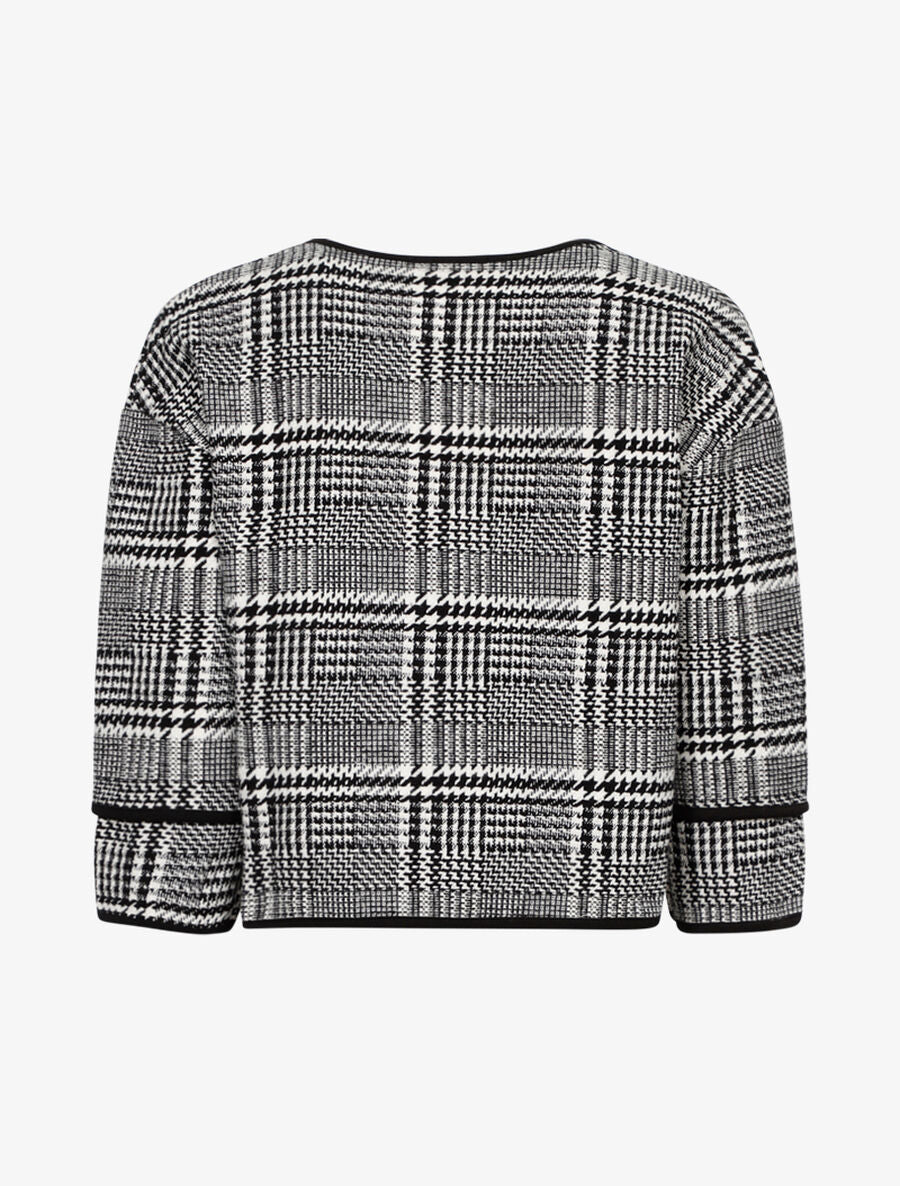 Veste courte effet tweed - Blanc/noir - 2