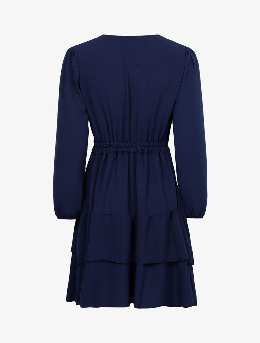 Robe légère à buste boutonné en V - Bleu nuit - 2