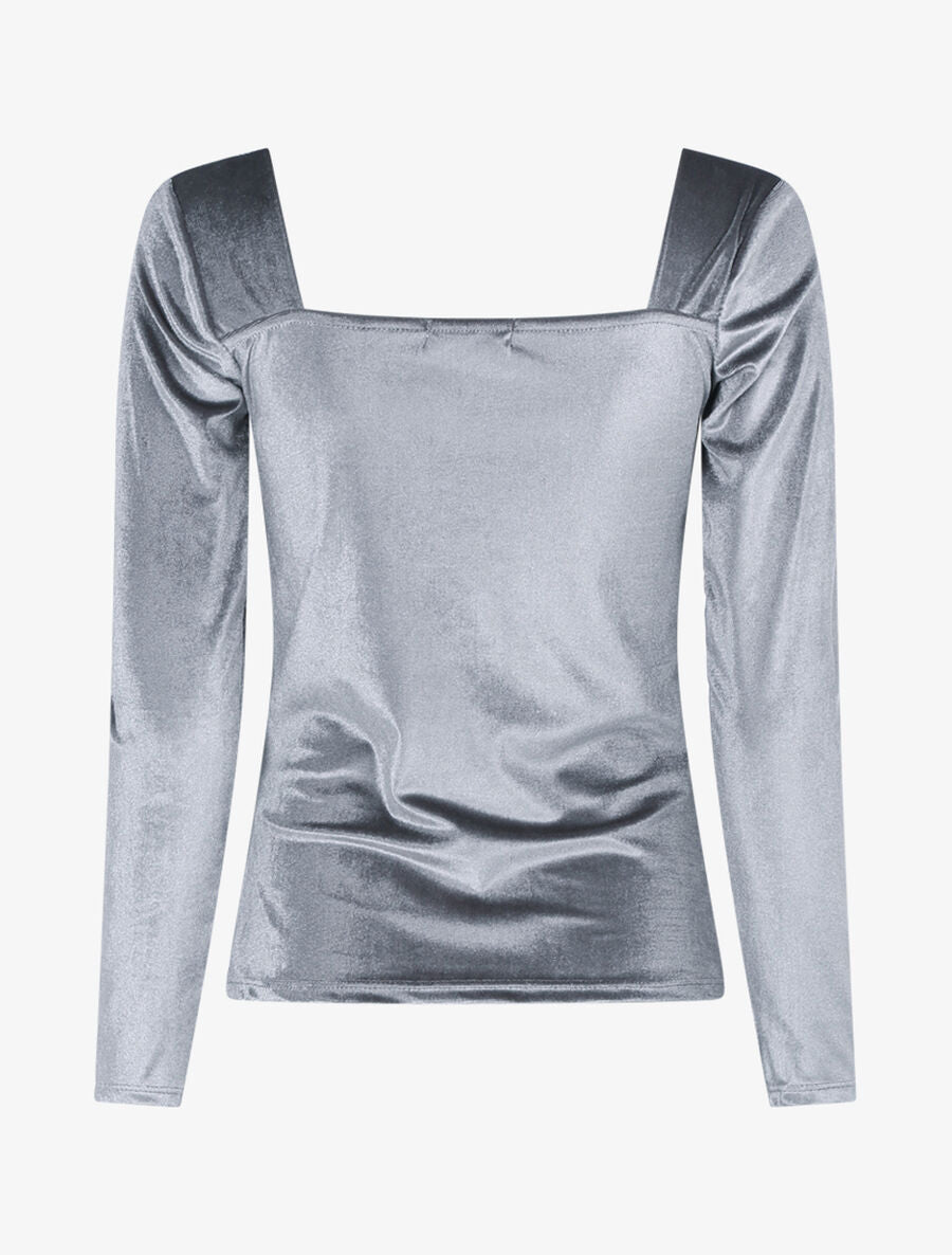 Top effet velours - Gris foncé - 2