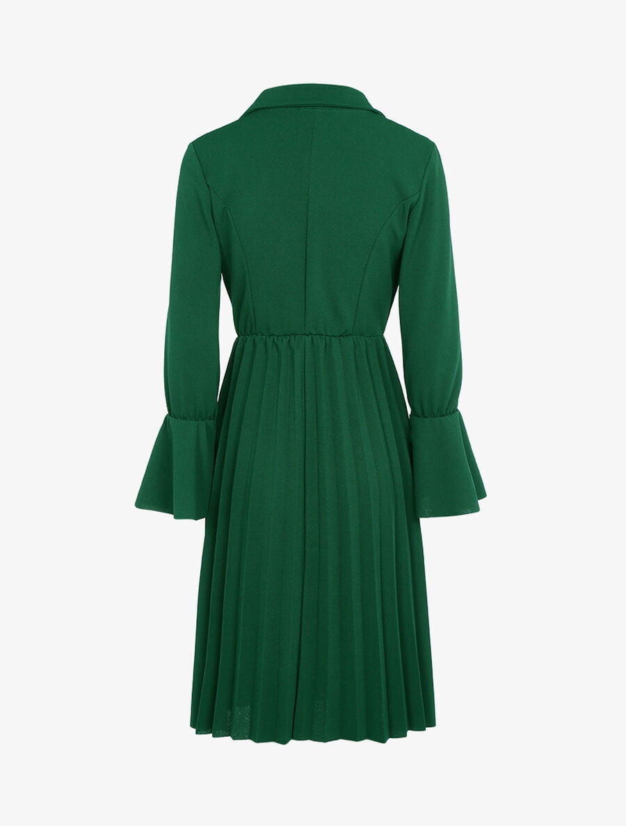 Robe style officier à bas gaufré - Vert - 2