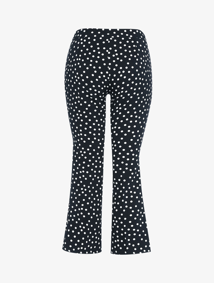 Pantacourt bootcut à pois - Noir - 2