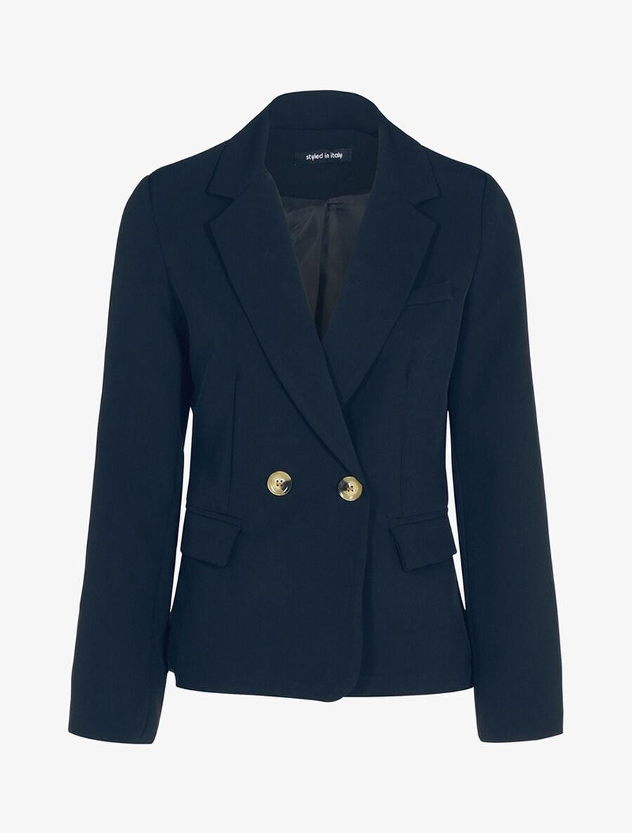 Veste fluide boutonnée - Marine - 1