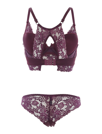 Ensemble SG dos nageur et tanga - aubergine - 2