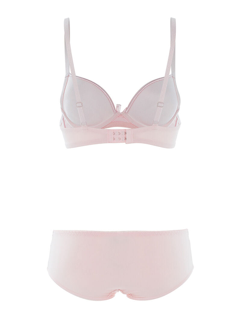 Ensemble SG et culotte à bord satiné - rose orange - 2