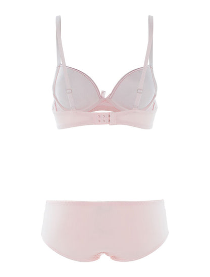 Ensemble SG et culotte à bord satiné - rose orange - 2