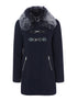 Manteau casual chic intérieur molletonné - bleu nuit - 1