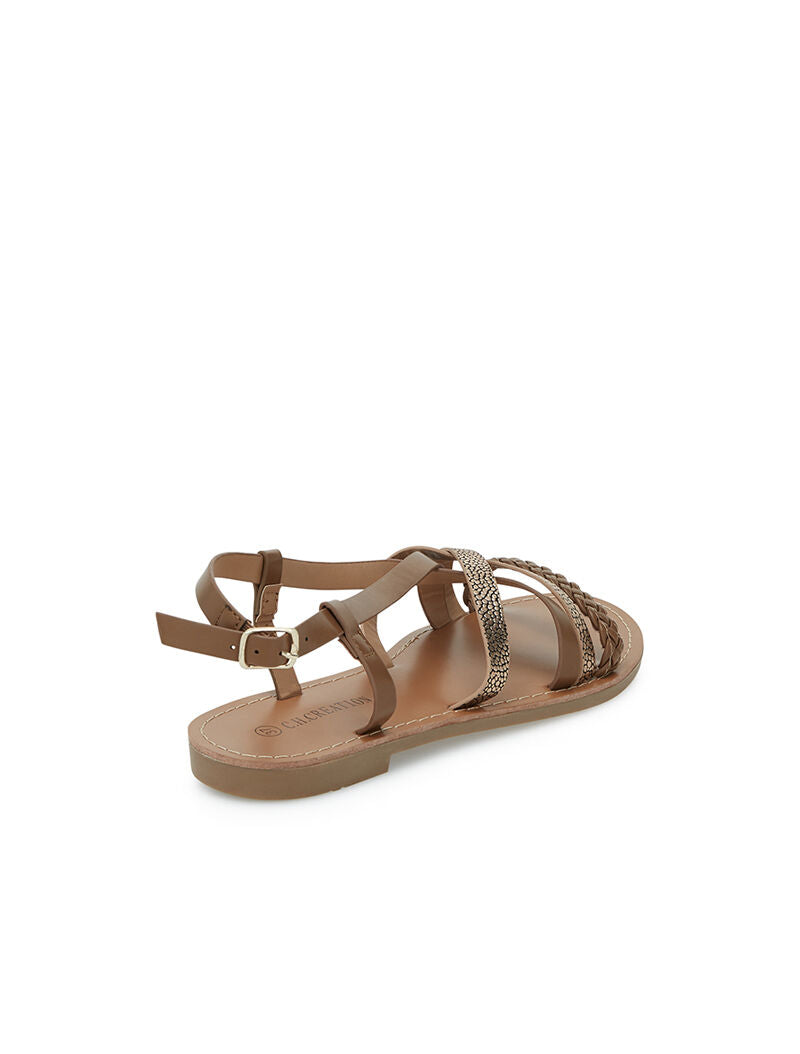 Nu-pieds texturées - camel - 4
