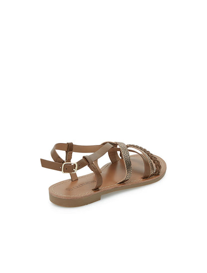 Nu-pieds texturées - camel - 4