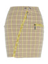 Jupe fermeture zip en biais à carreaux - jaune - 1