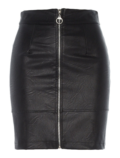 Jupe en simili zip avant - noir - 3