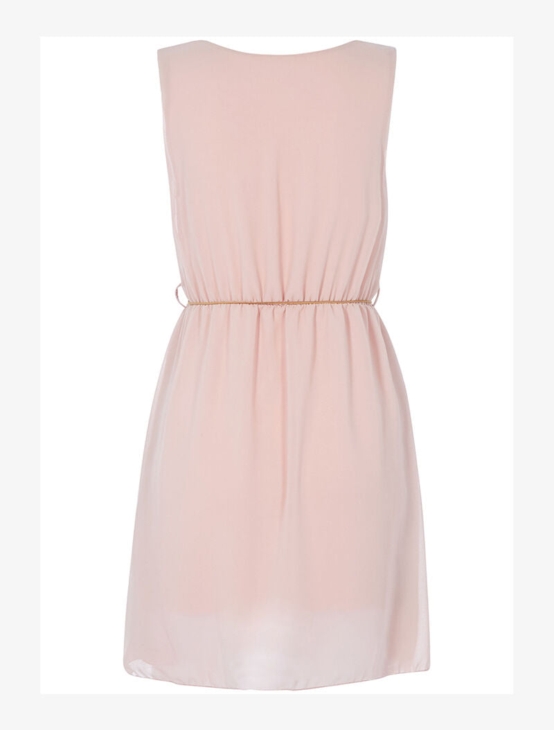 Robe en voile ceinturée - rose - 2