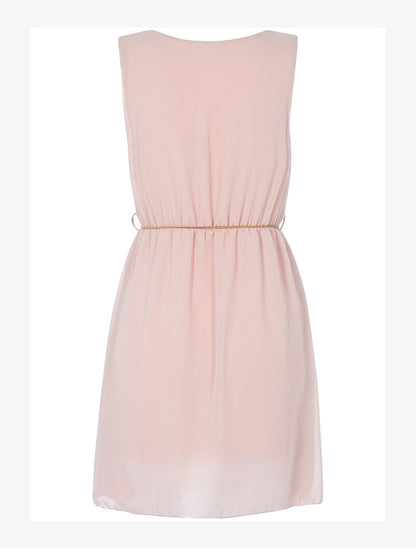 Robe en voile ceinturée - rose - 2