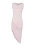 Robe à bord asymétrique drapé - rose orange - 1