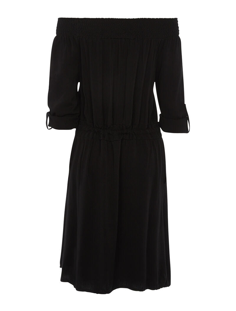 Robe fluide épaules nues - noir - 2