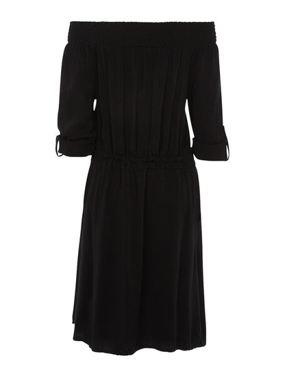 Robe fluide épaules nues - noir - 2