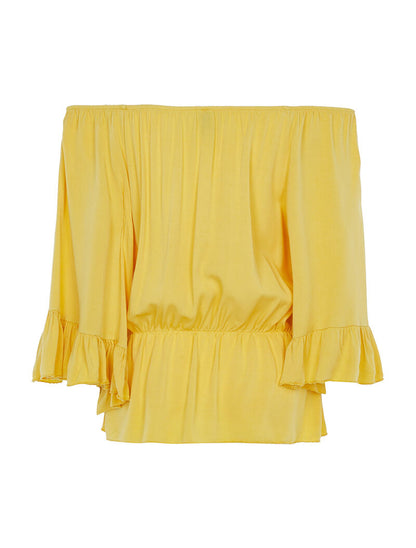 Blouse à manches pagode - jaune - 2