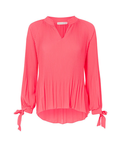 Top plissé à dos long - fushia - 1