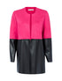 Veste longue bimatière - fushia - 1