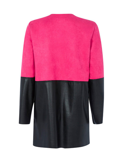 Veste longue bimatière - fushia - 2