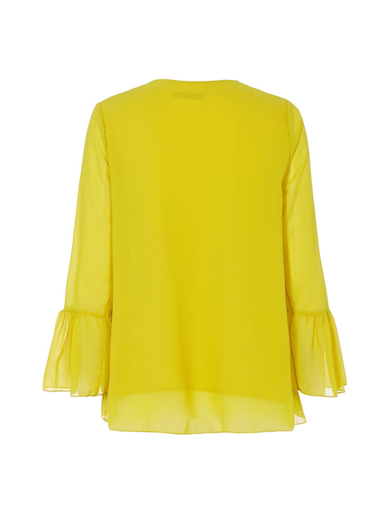 Blouse encolure à perles tubes - jaune - 2