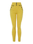 Pantalon moulant à boutons décoratifs - jaune safran - 1