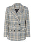 Blazer oversize imprimé tartan - noir/blanc/camel - 1