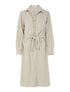 Robe longue à empiècement style chemise - beige - 1