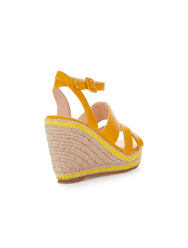 Compensées en simili uni - moutarde - 4