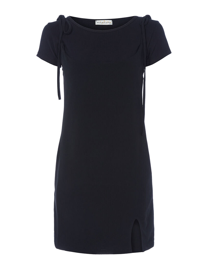 Robe moulante et t-shirt côtelé - noir - 3